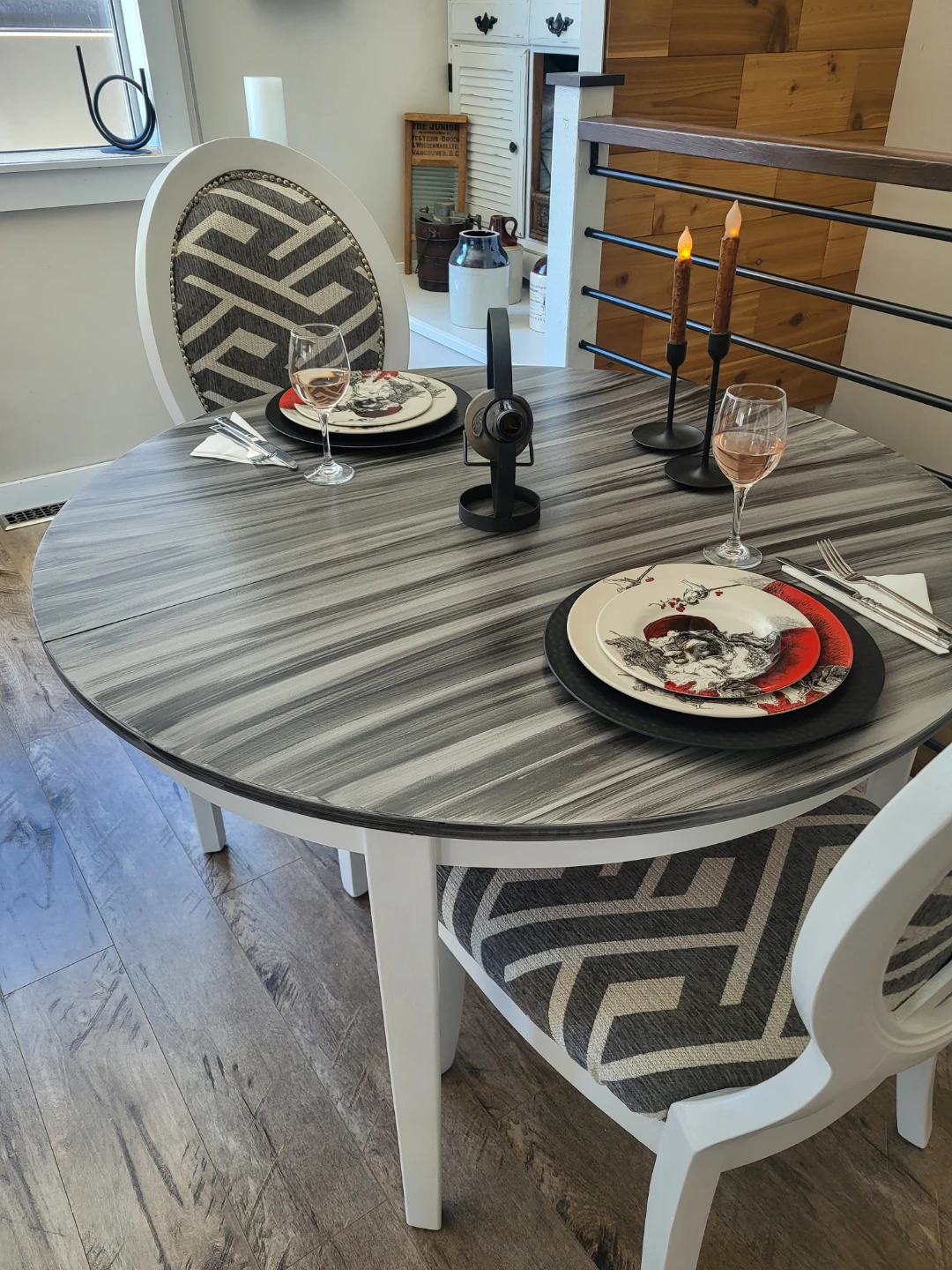 Round Dining Table with Two Chairs - photo 4
