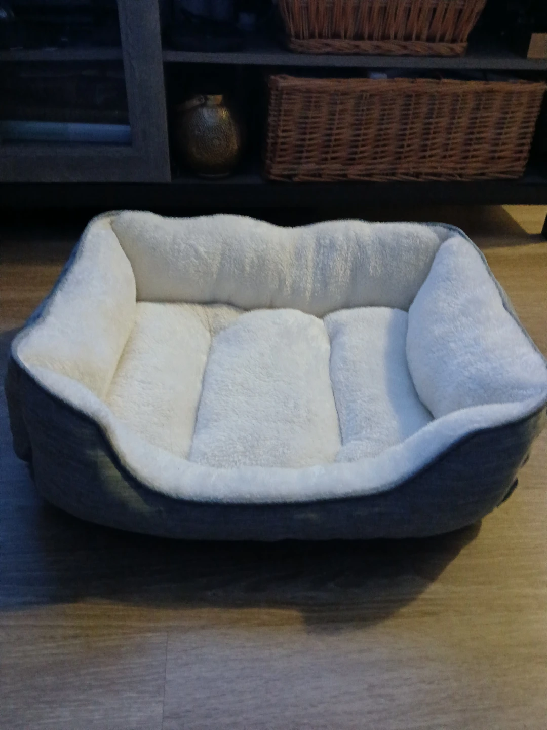 Cozy Grey & White Pet Bed