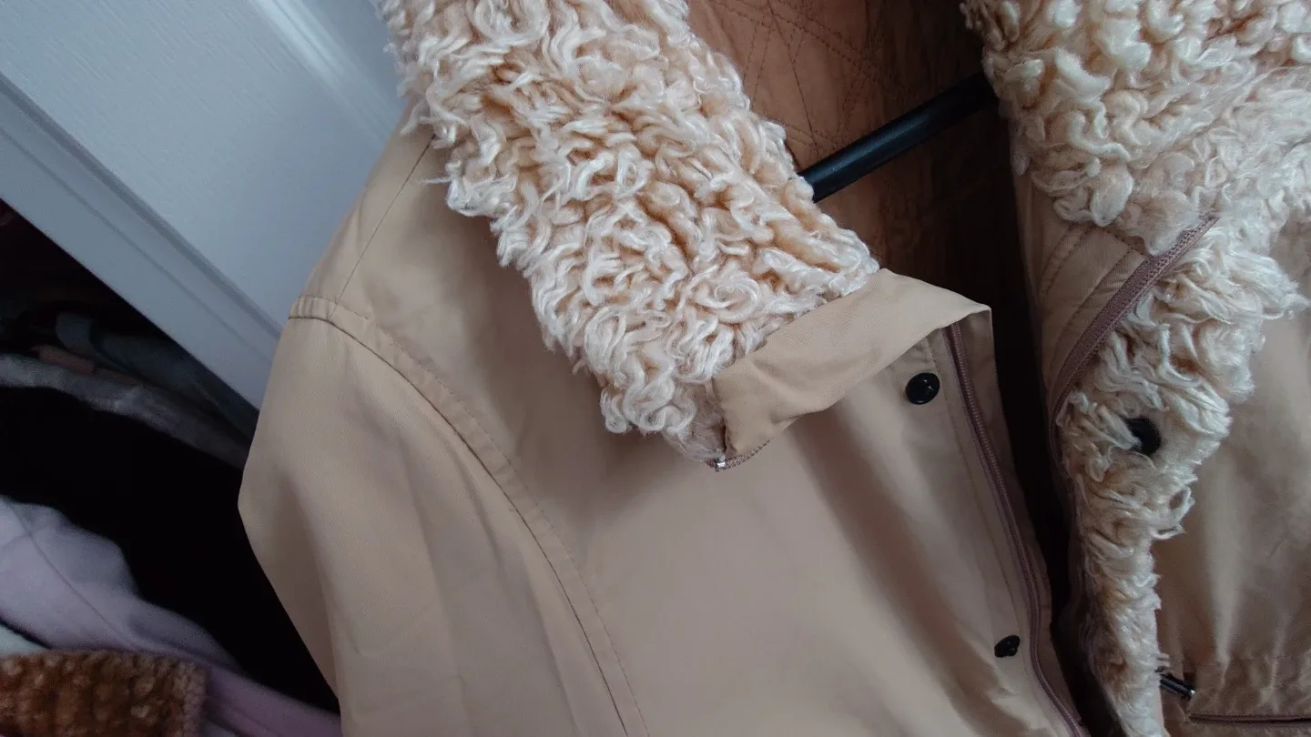 Tan Coat with Faux Fur Collar image indicator(3)