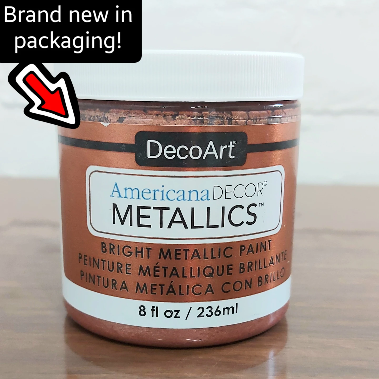 DecoArt Metallics rose gold paint — brand new and sealed
