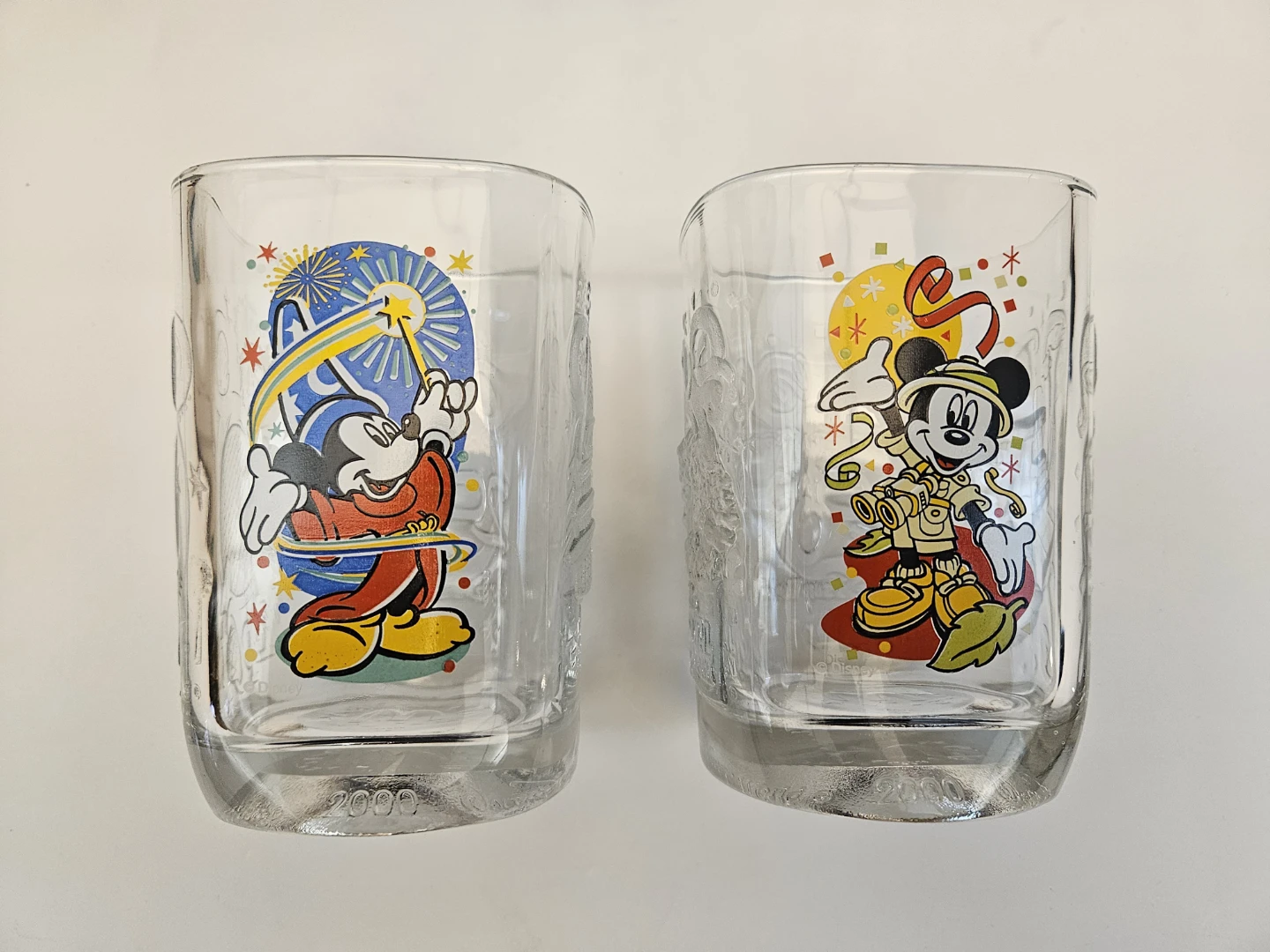 Disney World Glass Mickey Mouse Magic Millennium Celebration