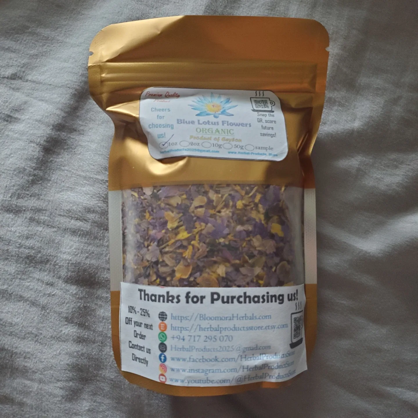 Organic Blue Lotus Flowers - 1oz