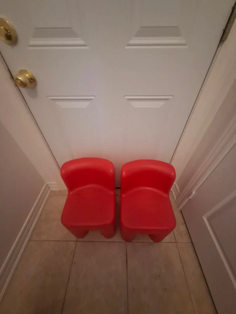 Two Red Children's Chairs
