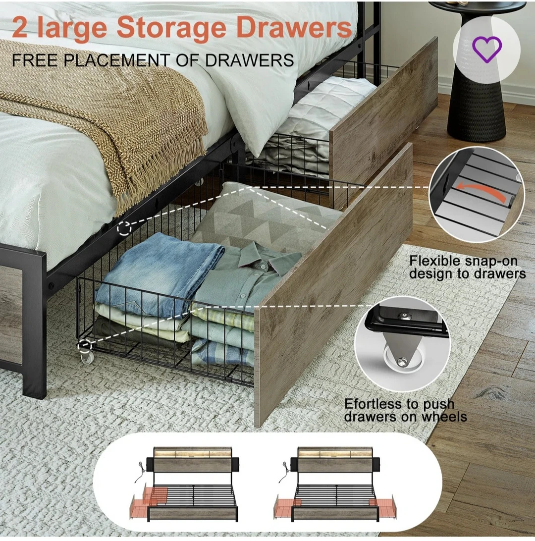 King Size Bed Frame with Storage - photo 4
