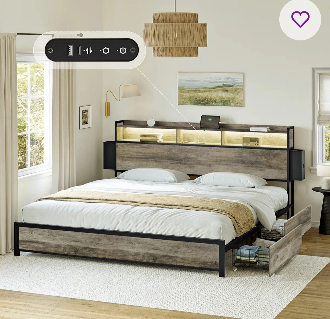 King Size Bed Frame with Storage - photo 5