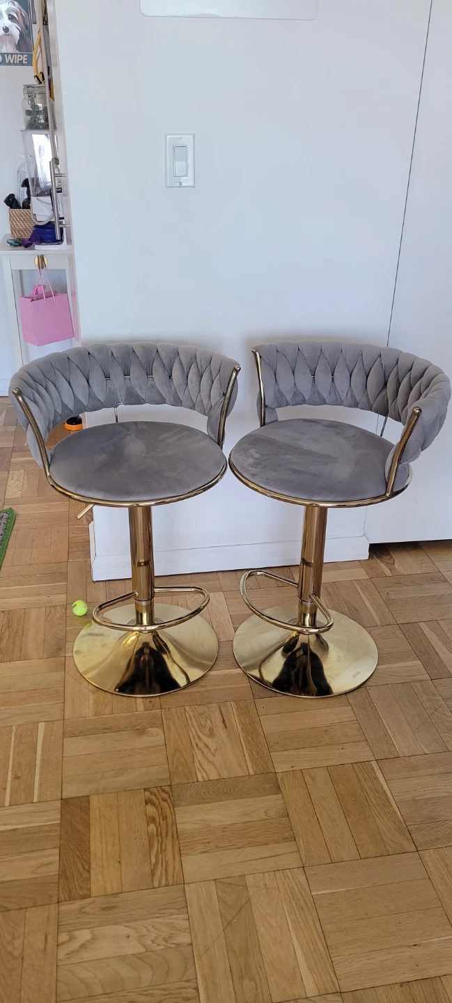 CHEUNG WIN Velvet Bar Stools - Set of 2 - photo 2
