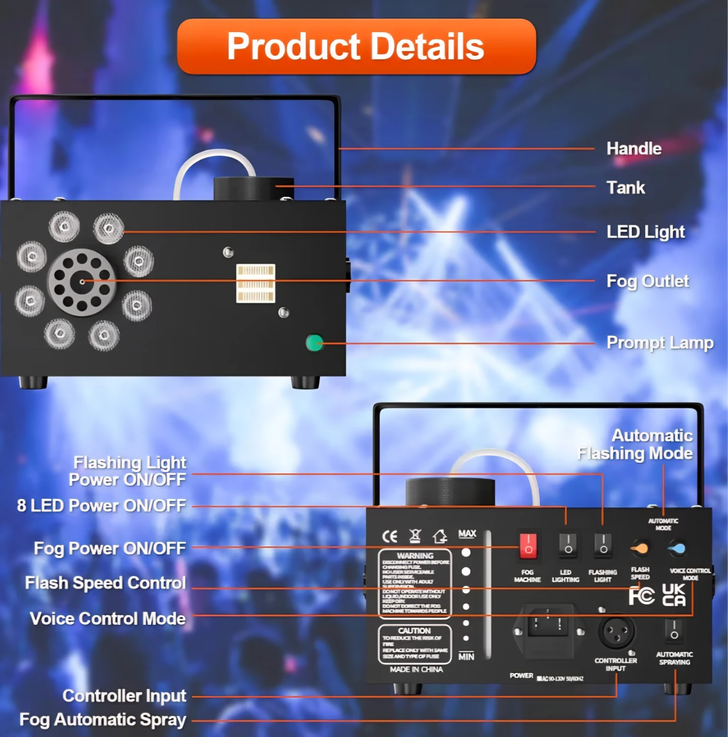 Fog Machine with LED Lights & Remote - photo 3
