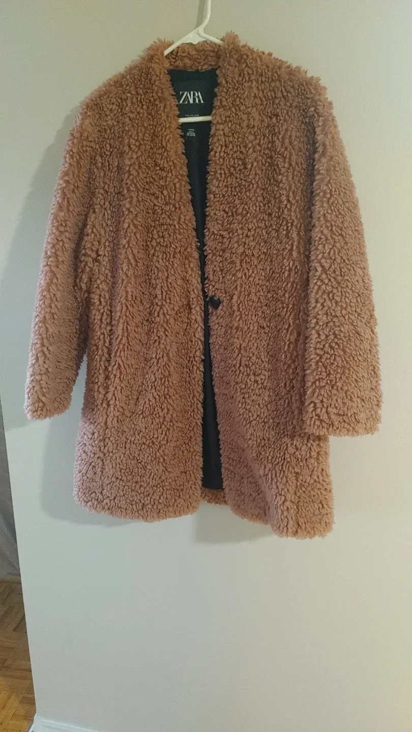 Zara Teddy Coat - Size S