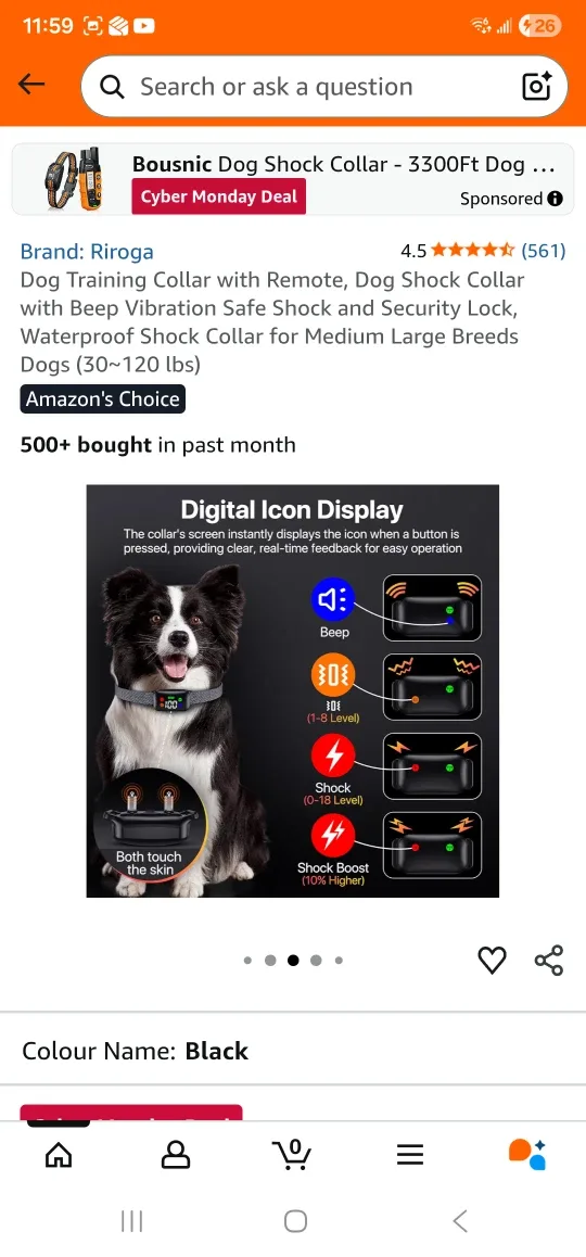 Riroga Dog Training Collar w/ Remote - Black image indicator(6)