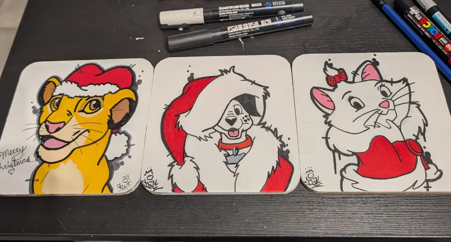 Dessins de Noël Disney peints à la main
