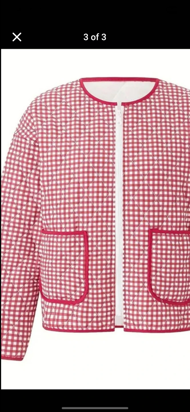 Gingham Quilted Jacket. New. Size L - photo 2