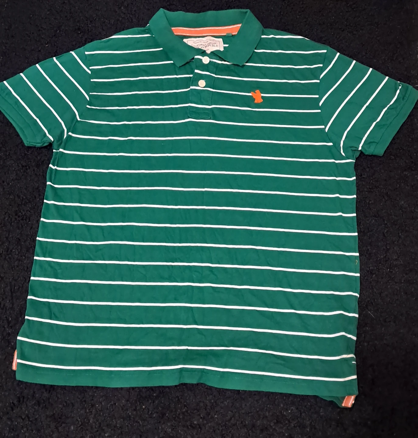Original Penguin Green Striped Polo Shirt