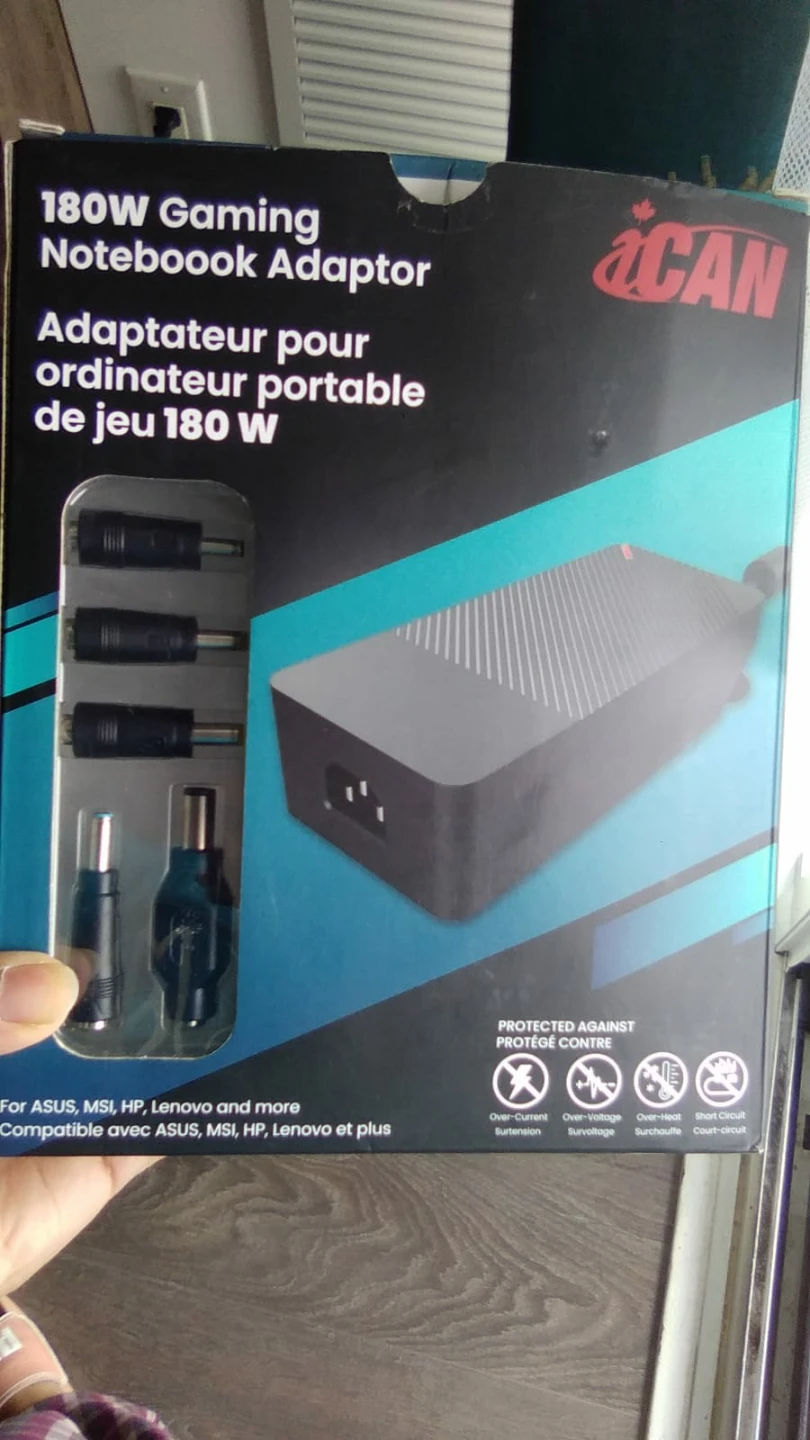 180W Universal Gaming Notebook Adapter, 5 DC Tips