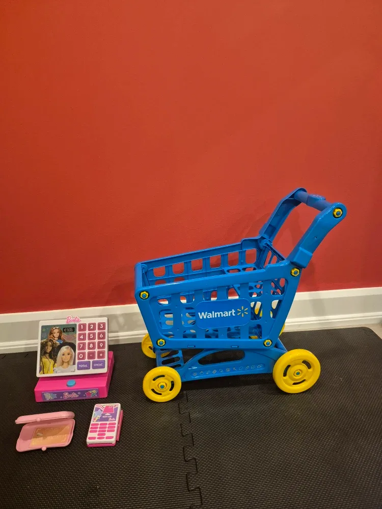 Walmart Toy Shopping Cart + Barbie Cash Register