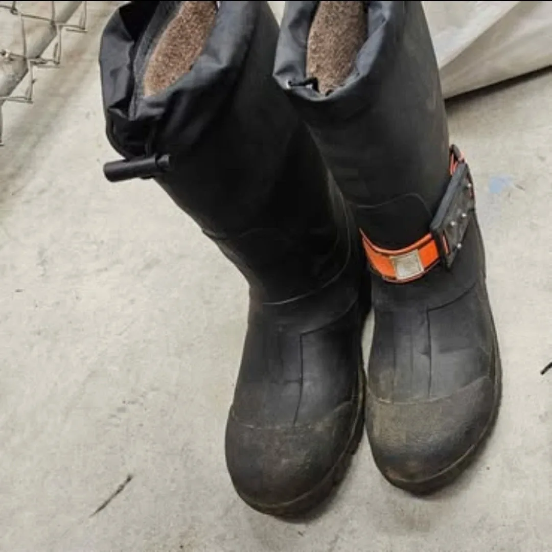 Black Winter Boots and ice grips