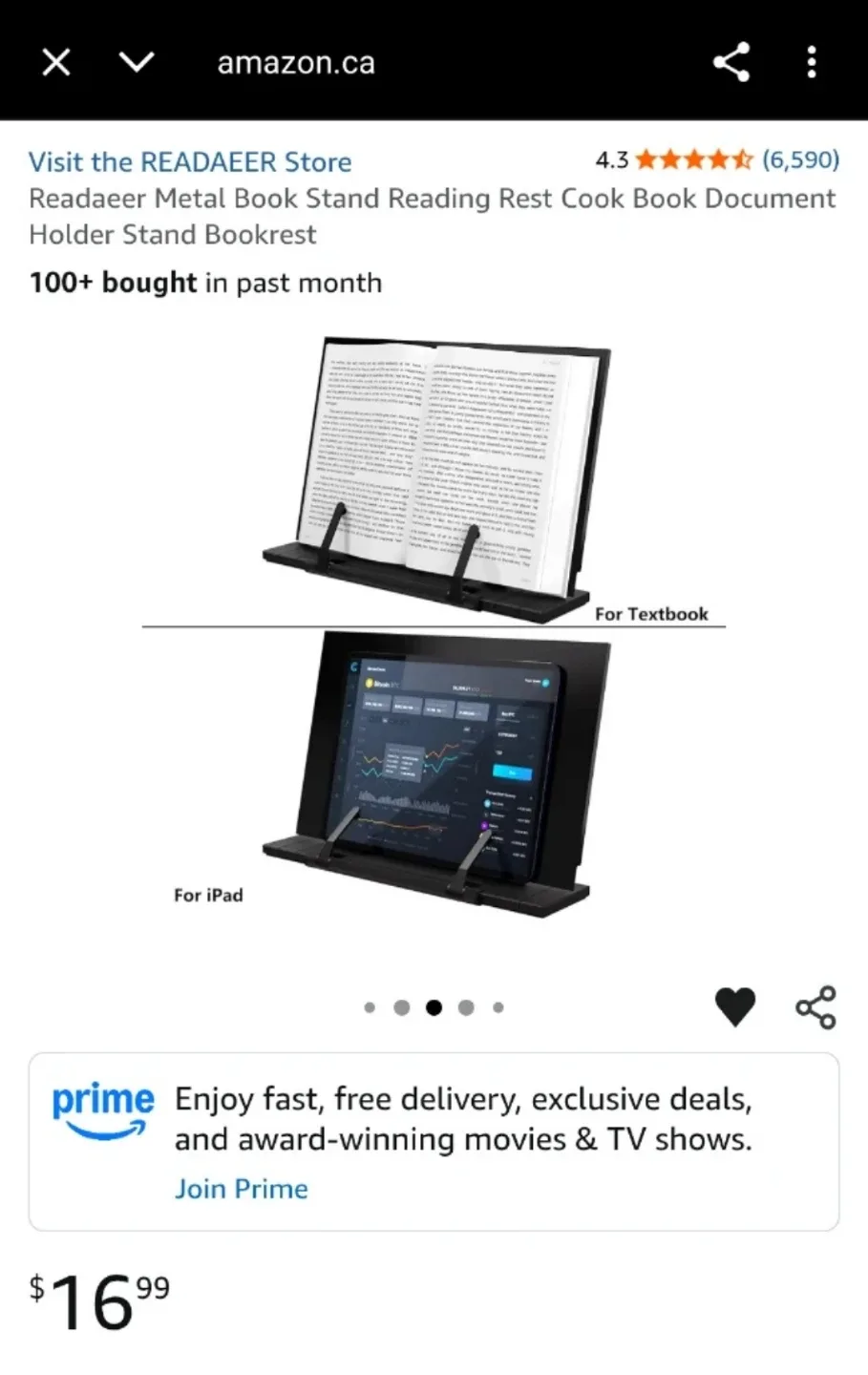 Readaeer Metal Book Stand - Black #Cleanout image indicator(6)