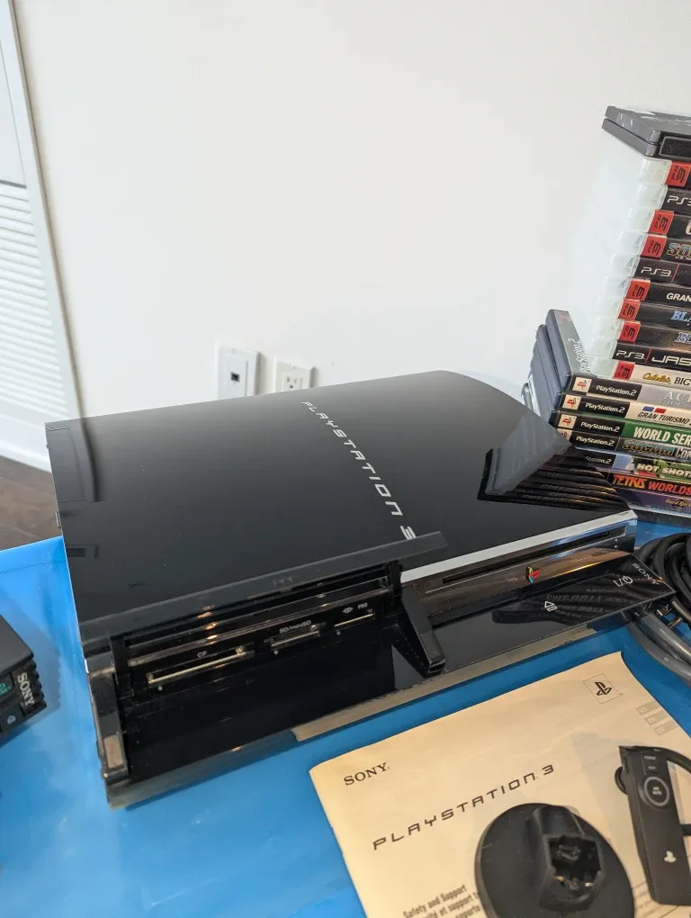 Sony Playstation 3+ PS2 with Games and blue ray movies image indicator(4)