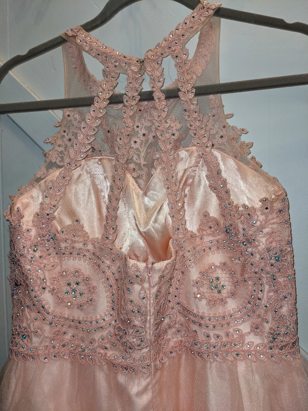 Nox Anabel peach sparkly dress with rhinestones size medium - photo 4