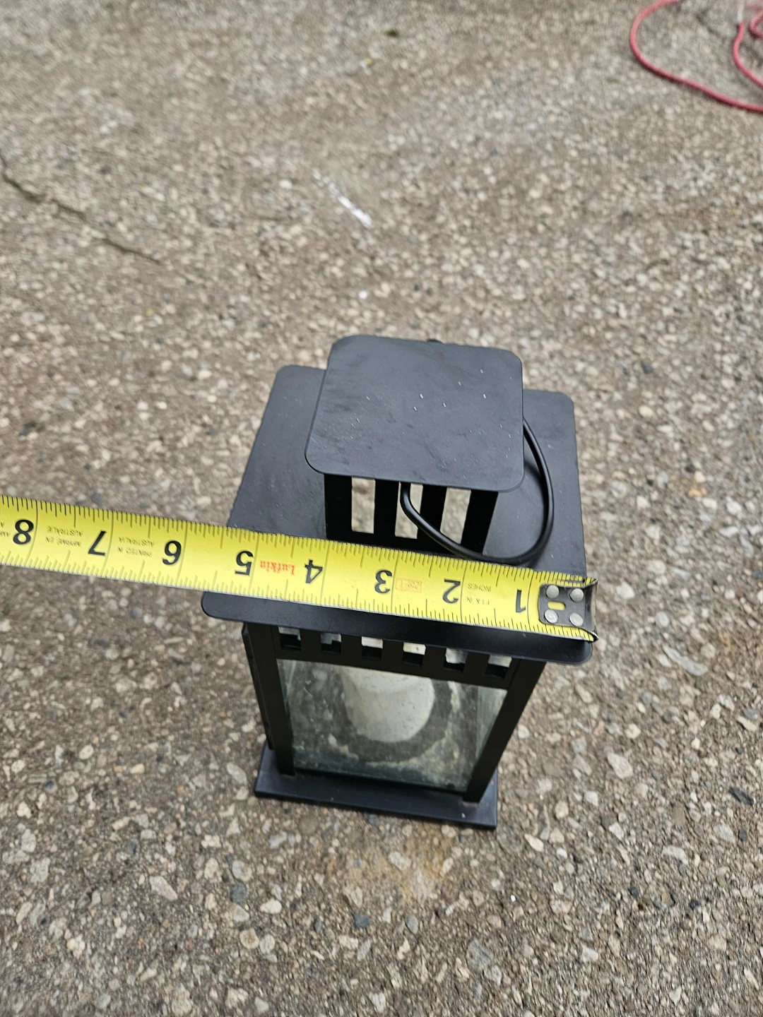 Black Metal Lantern, 4"x12"