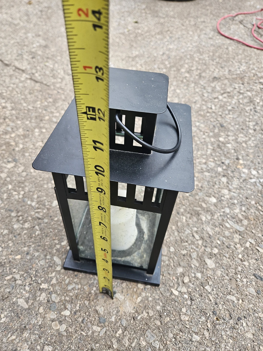 Black Metal Lantern, 4"x12" - photo 2