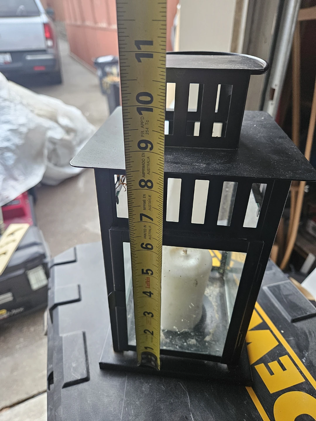 Black Metal Lantern, 4"x12" - photo 3