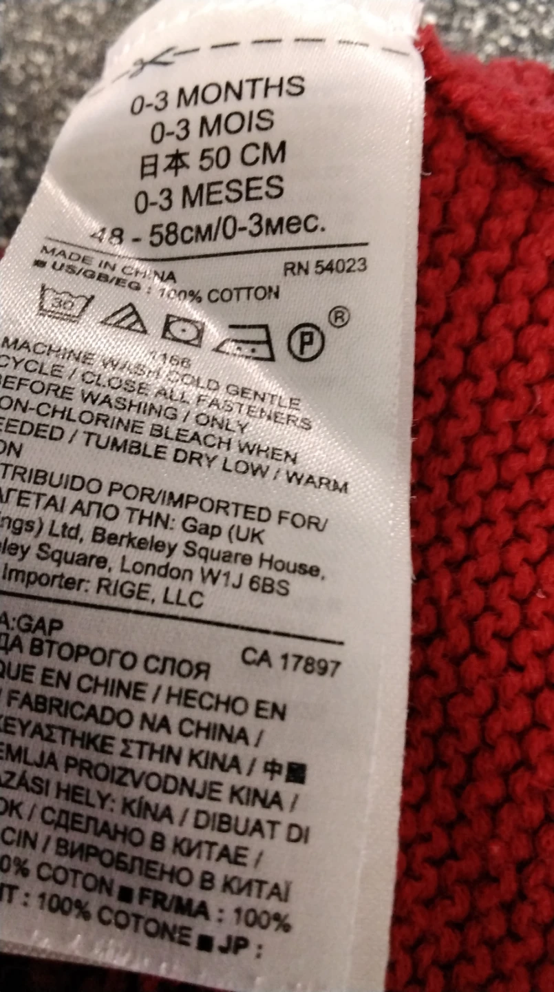 Baby Gap Red Knit Bear Hoodie 0-3 Months - photo 4