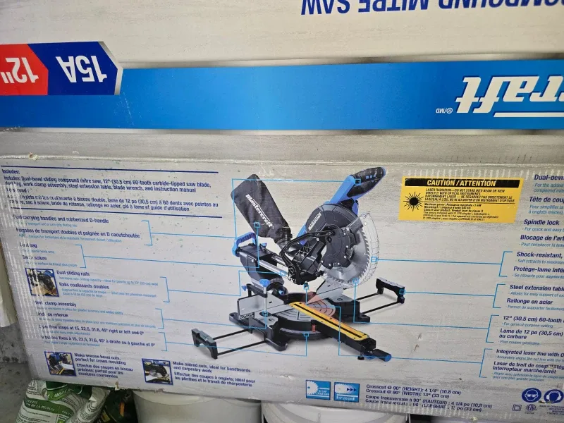 Mastercraft 12" Dual-Bevel Sliding Compound Mitre Saw