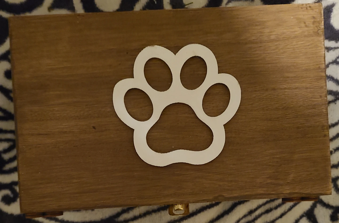 Wooden Pet Keepsake Box with Paw Prints - photo 2