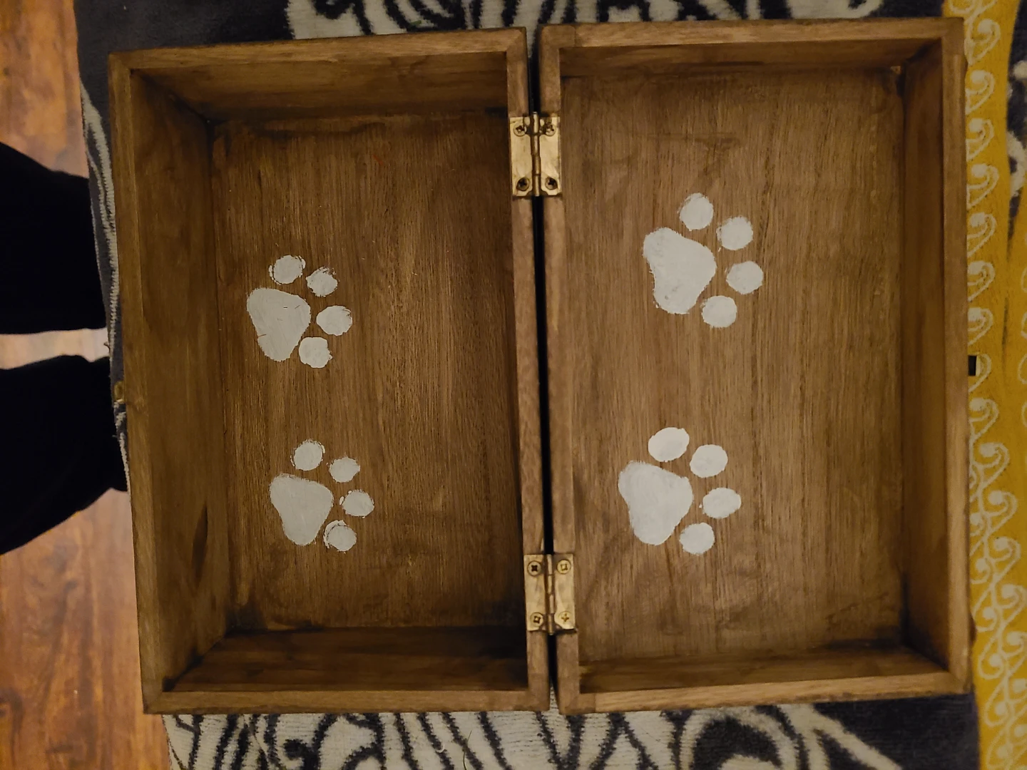 Wooden Pet Keepsake Box with Paw Prints - photo 3