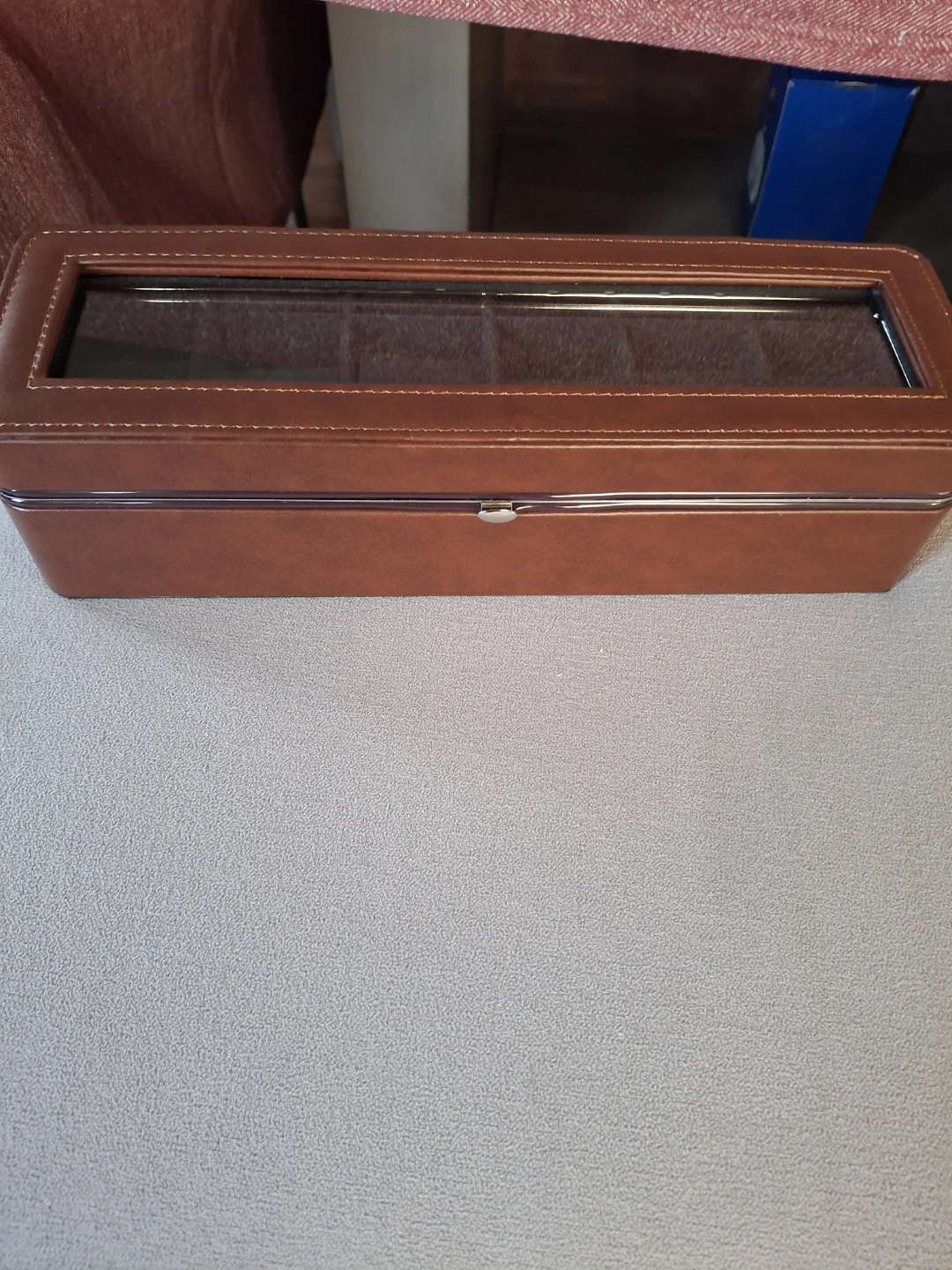 Brown Leather Six Slot Watch Box