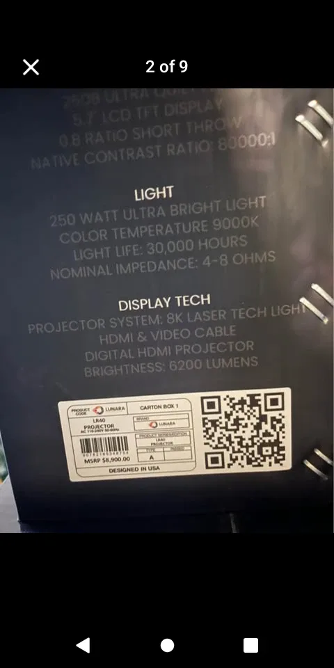 New 100" 8K UHD television - projector/screen/speakers/itpv image indicator(7)