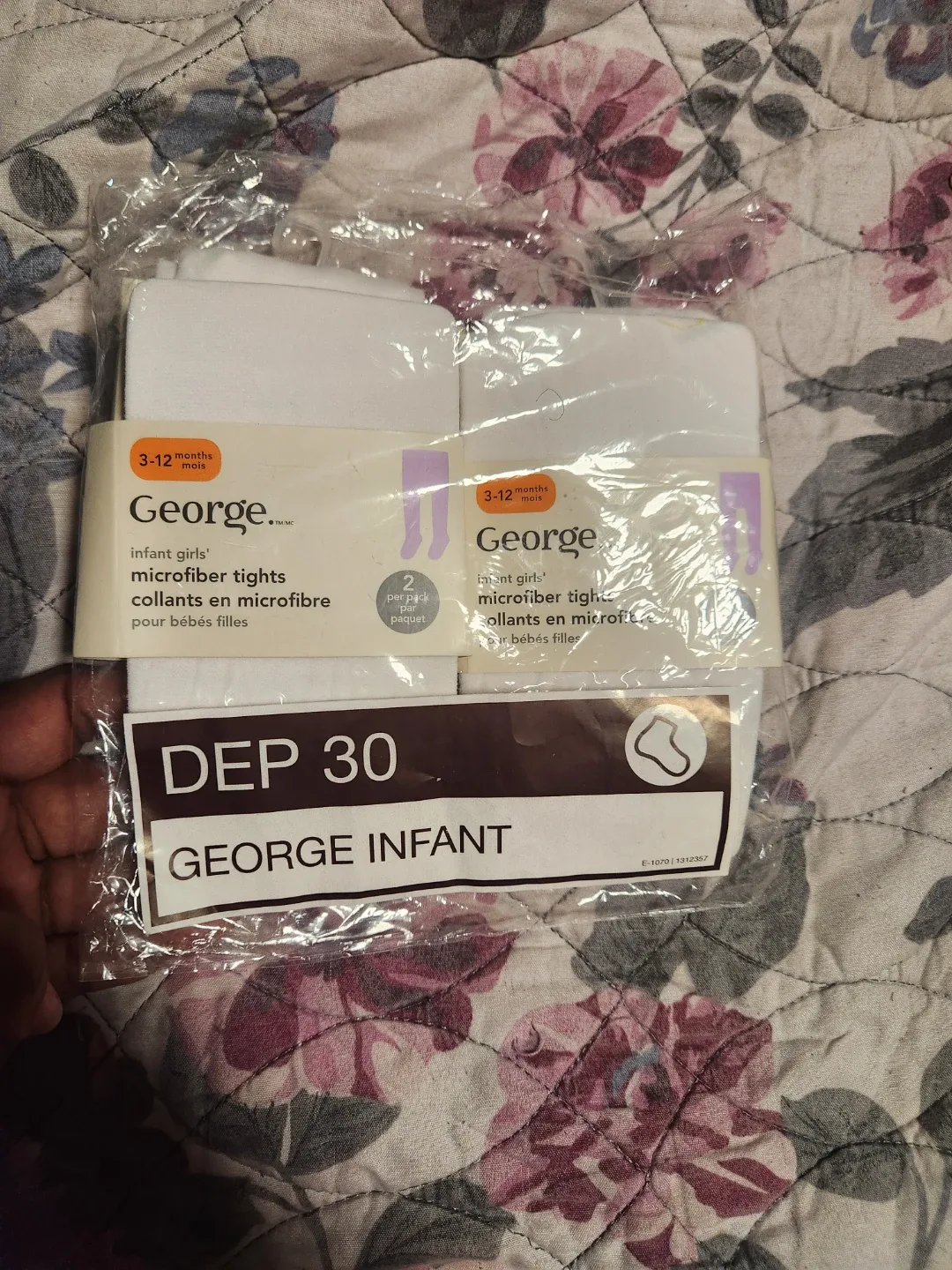 George Infant Girls Microfiber Tights (3-12 Months)