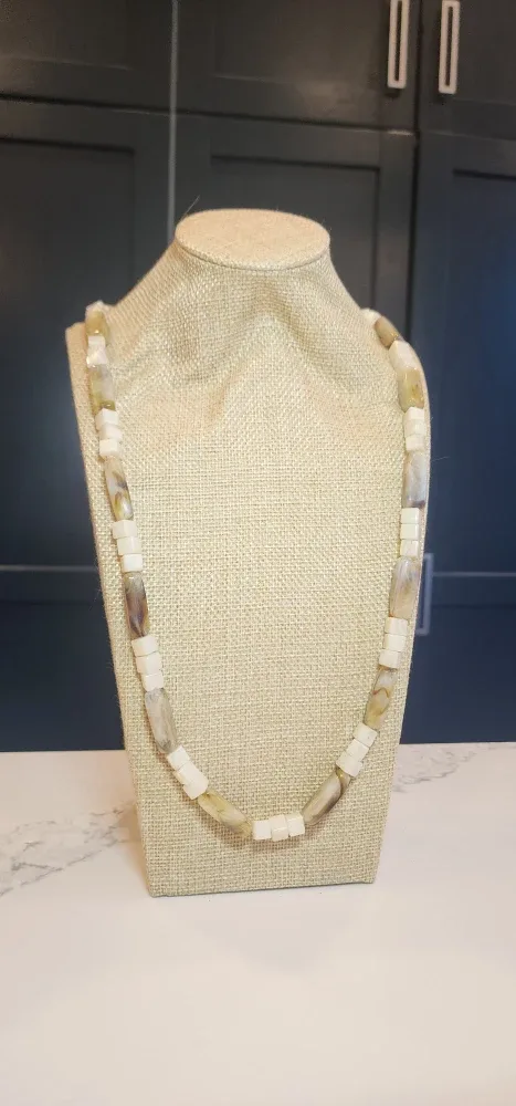 Vintage Beaded Necklace - Neutral Tones