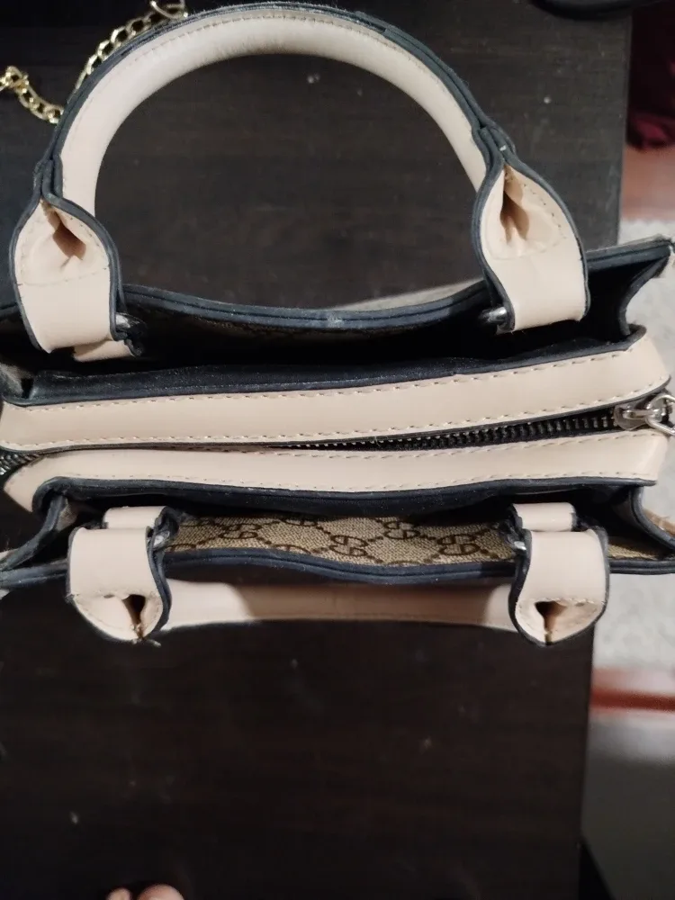 Patterned Beige & Cream Handbag image indicator(3)