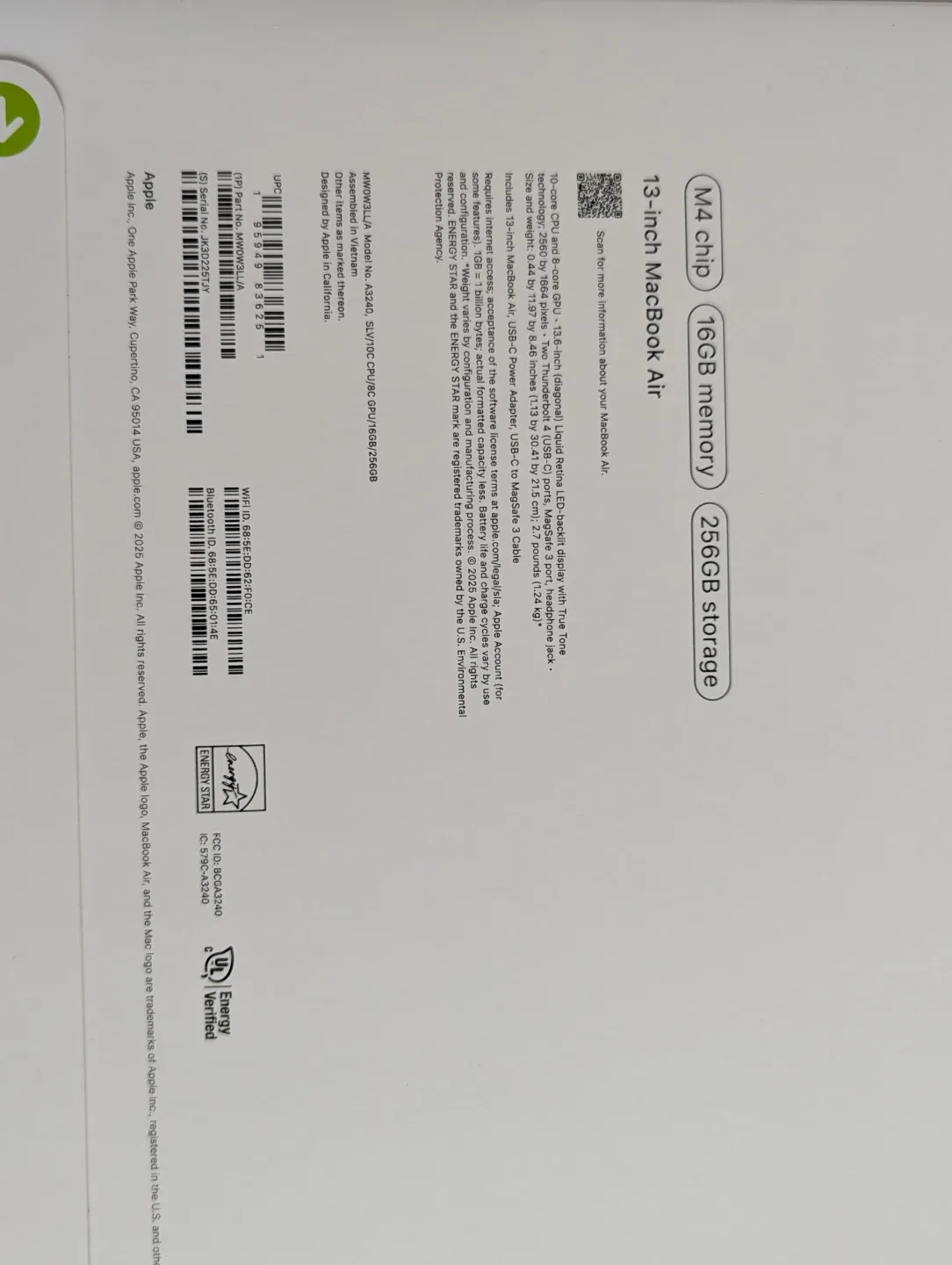 New Apple MacBook Air 13-inch M4 Chip 16GB 256GB image indicator(3)