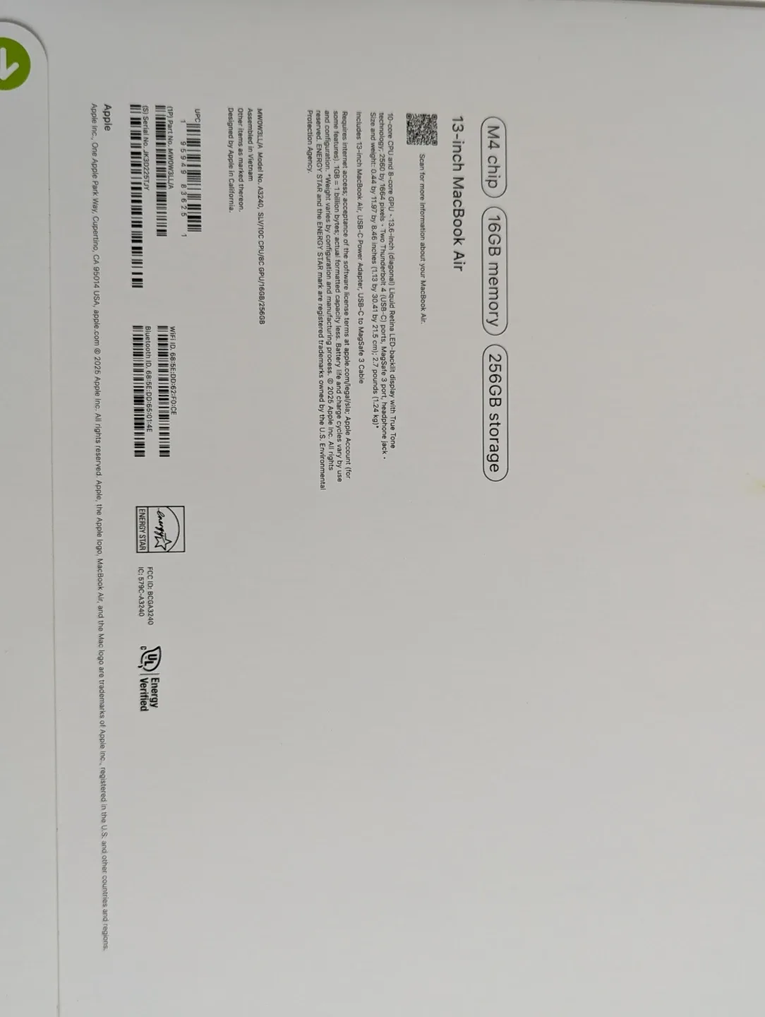 New Apple MacBook Air 13-inch M4 Chip 16GB 256GB image indicator(4)