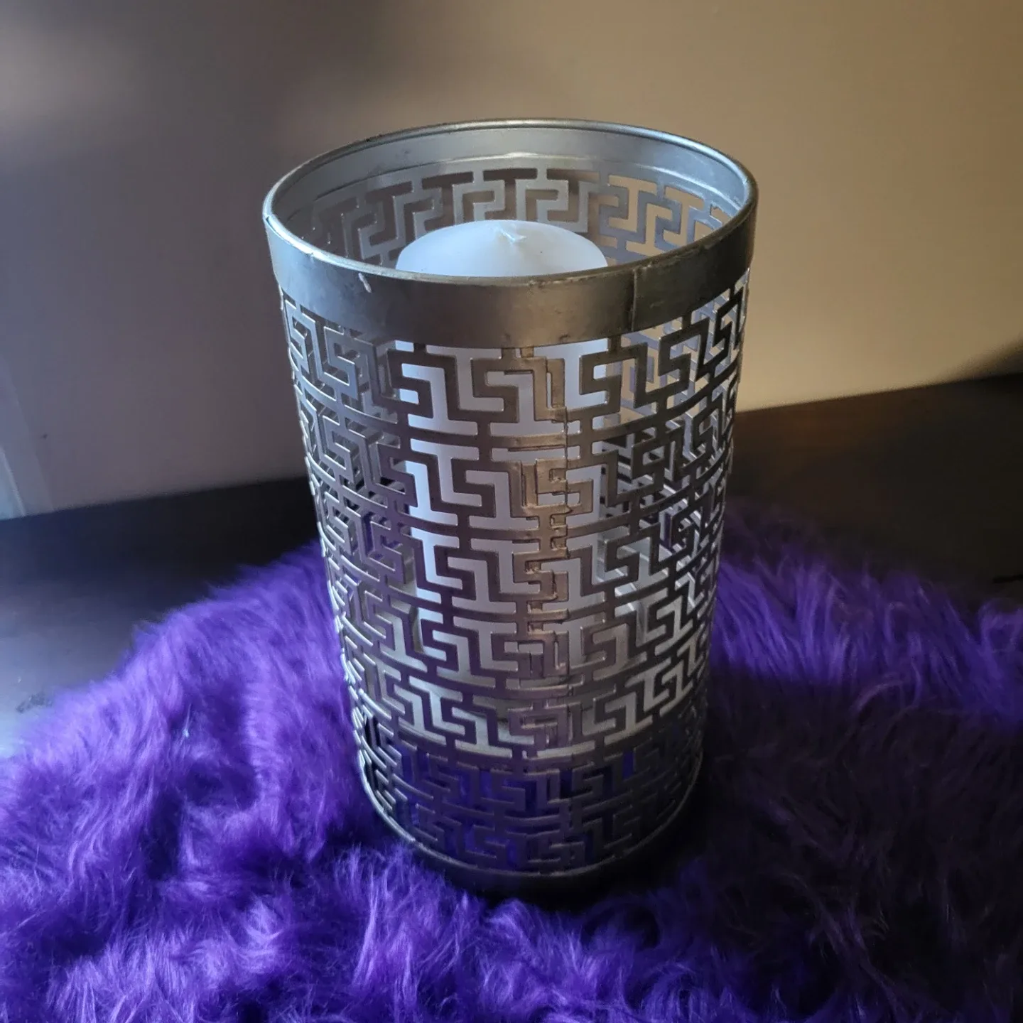 Decorative Tall Metal Candle Holder