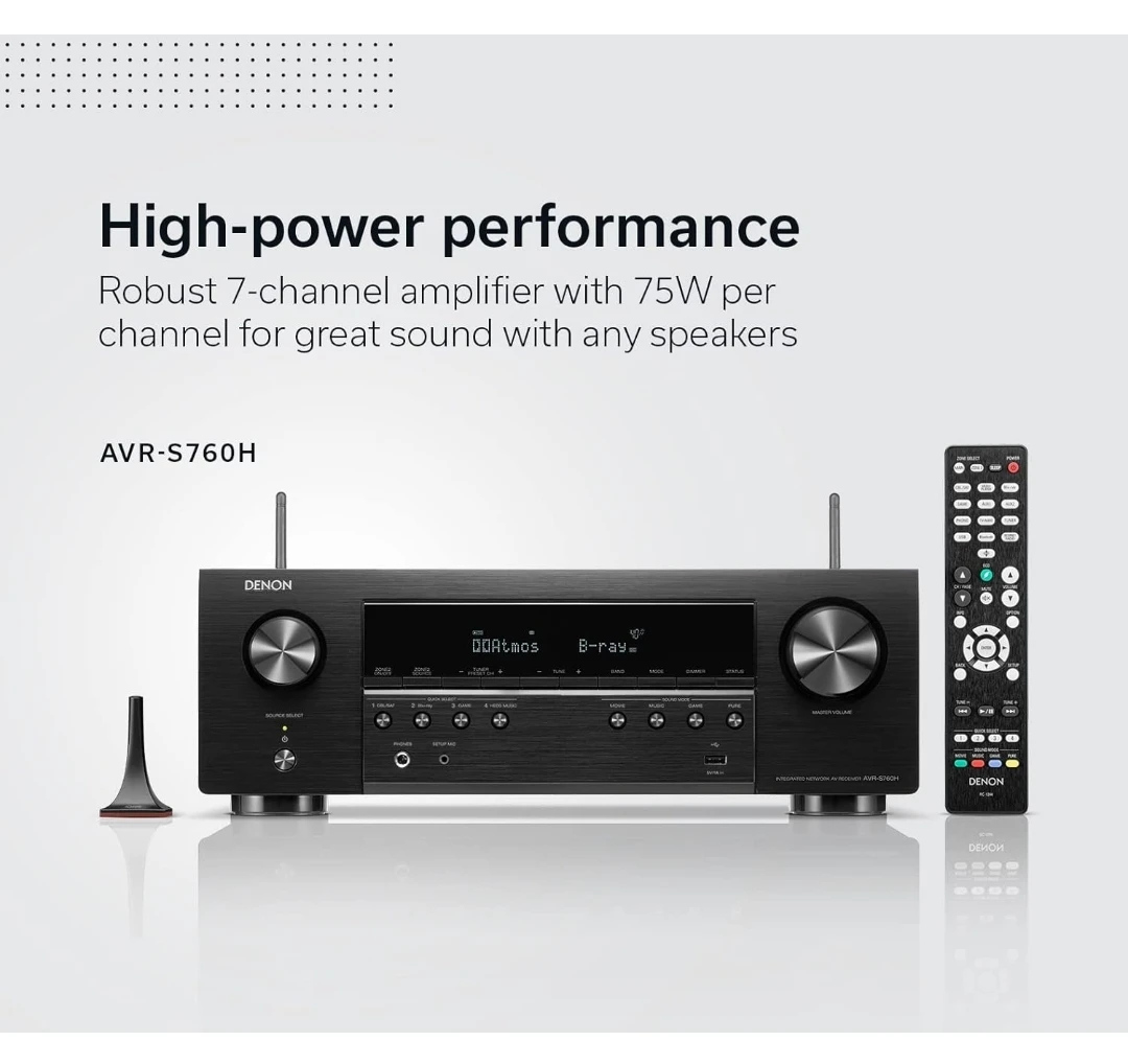 Denon AVR-S760H 7.2 Ch AVR - 75 W/Ch , Advanced 8K Upscaling - photo 3