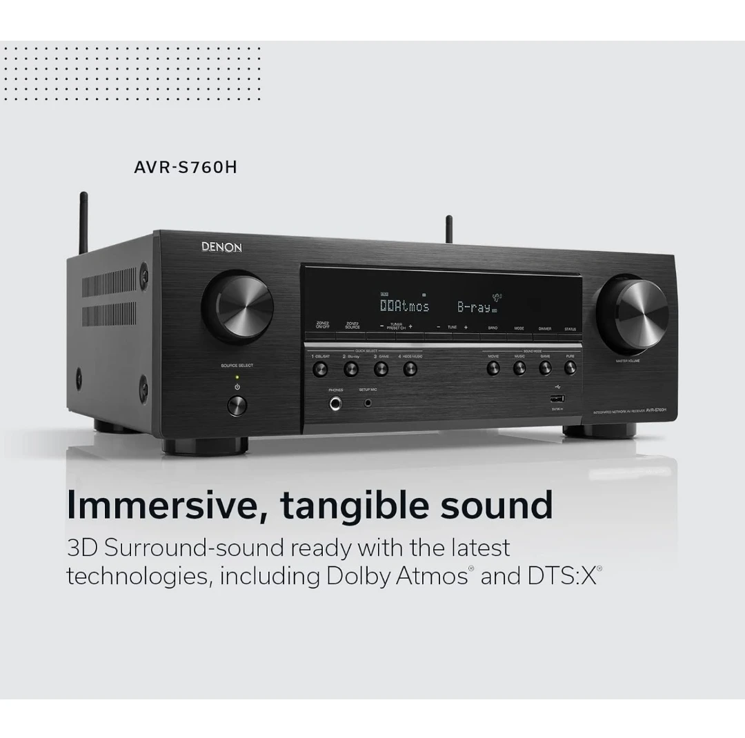 Denon AVR-S760H 7.2 Ch AVR - 75 W/Ch , Advanced 8K Upscaling - photo 4