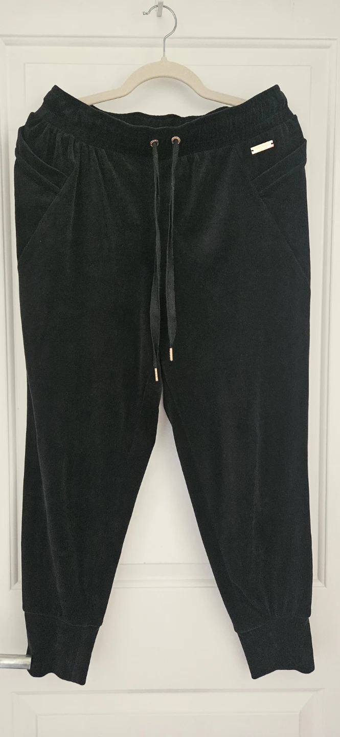 Nine West Active Black Velour Joggers - Size Large - photo 3