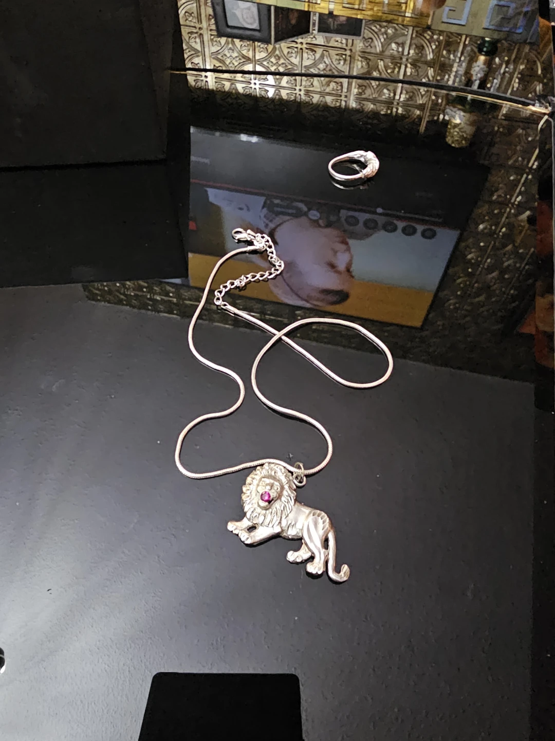 Silver Lion Pendant Necklace - photo 3