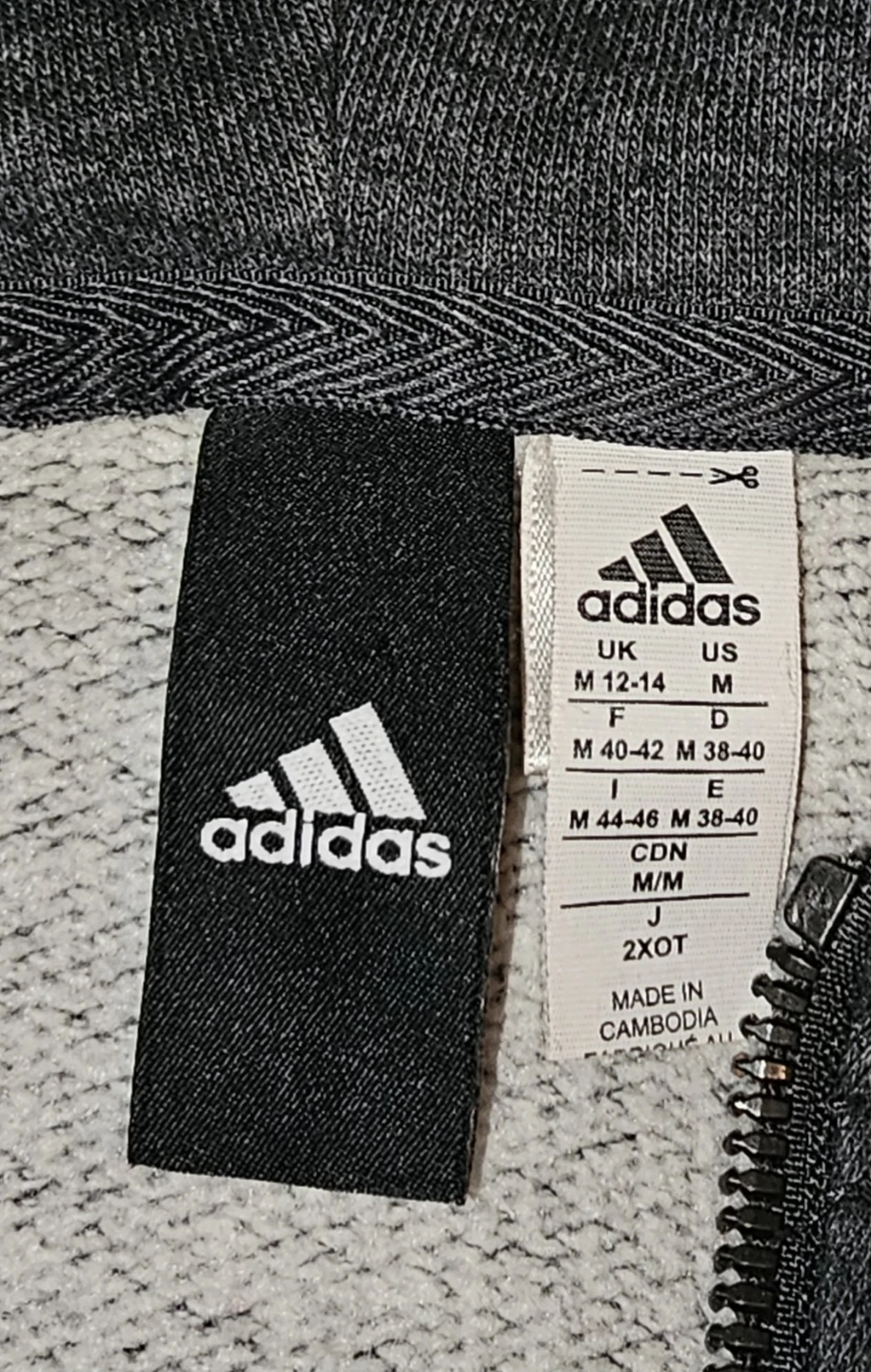 Adidas Grey & Pink Zip-Up Hoodie Size Medium $7 - photo 2