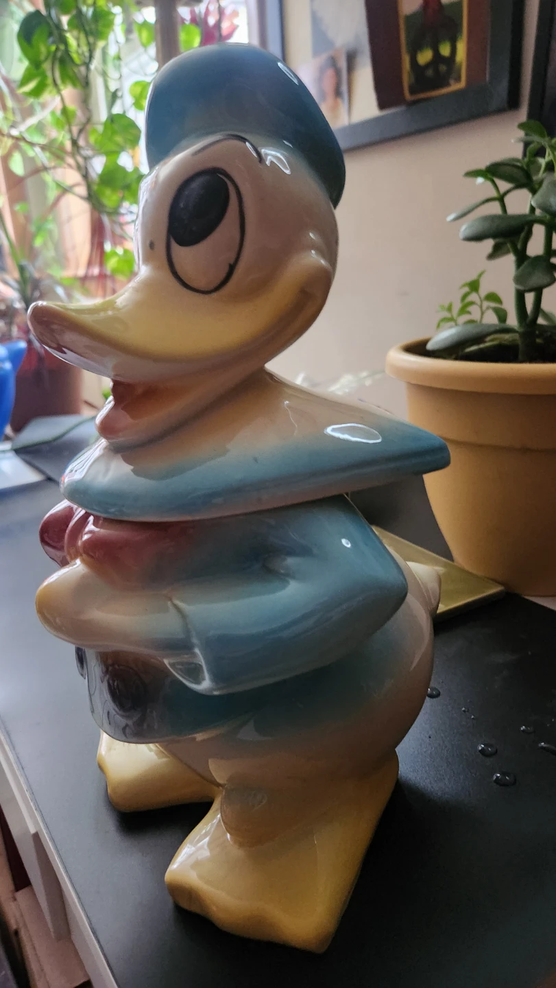 Vintage Donald Duck Stackable Ceramic Cookie Jar - photo 3