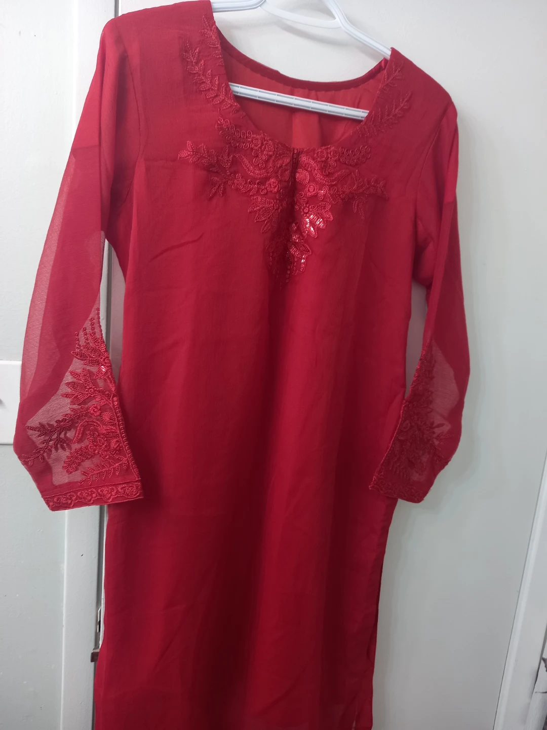 Red Embroidered Dress