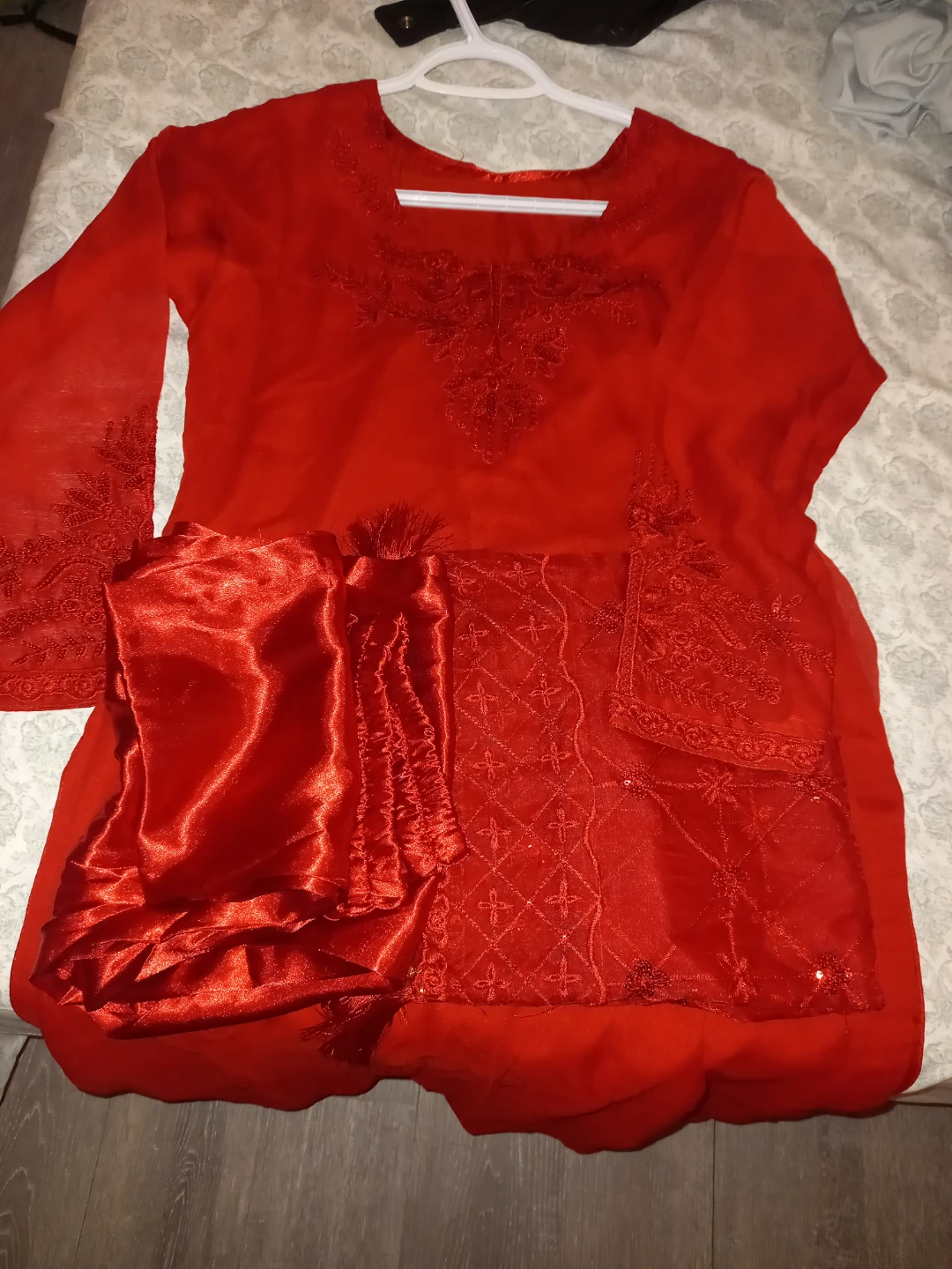 Red Embroidered Dress - photo 2