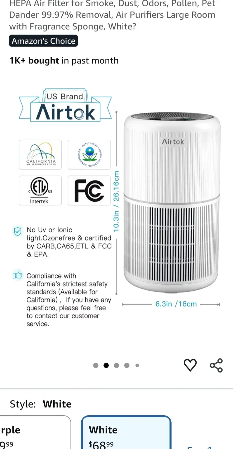 Airtok Air Purifier - White image indicator(2)