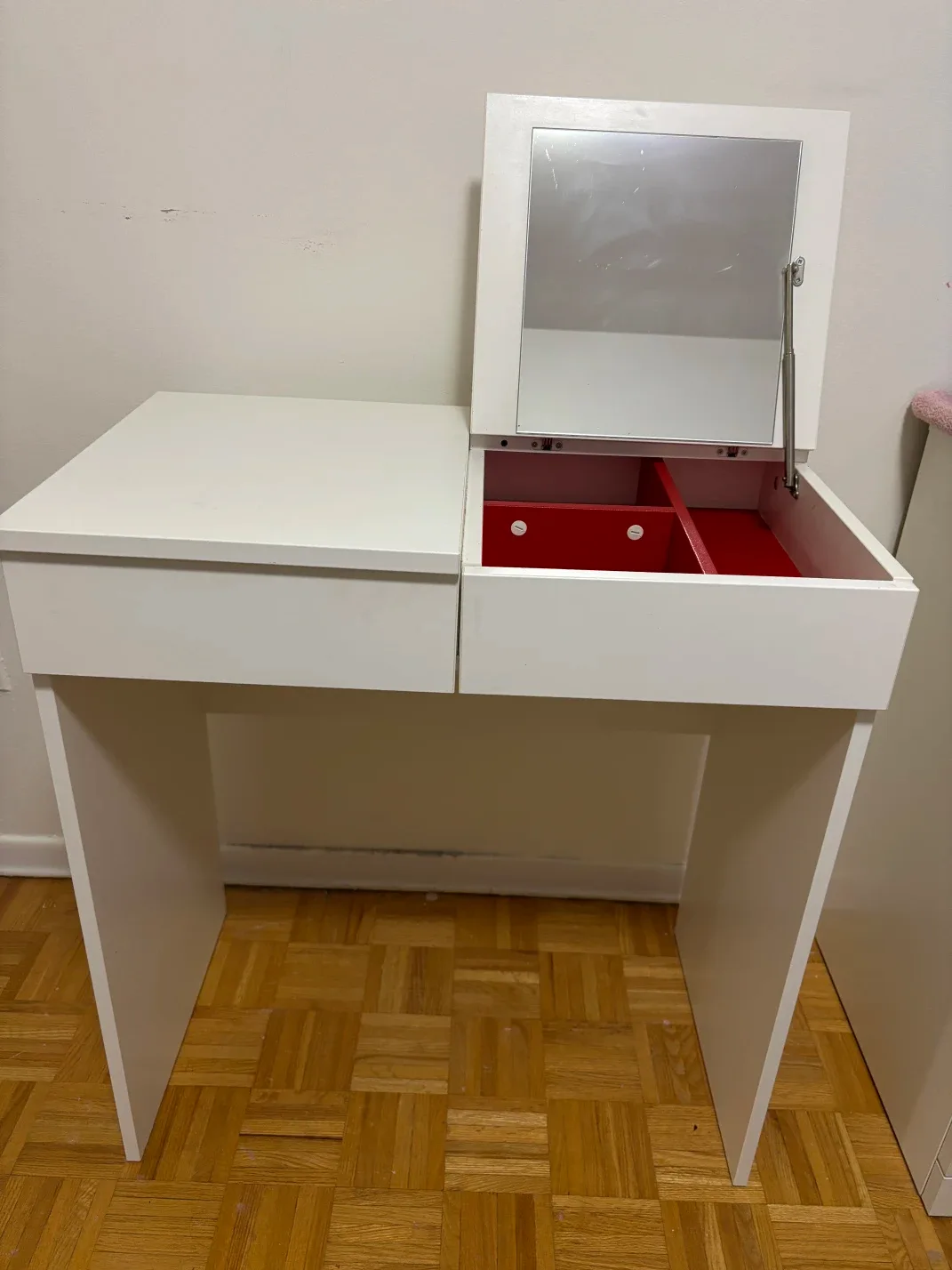 IKEA White BRIMNES Makeup Table with Mirror