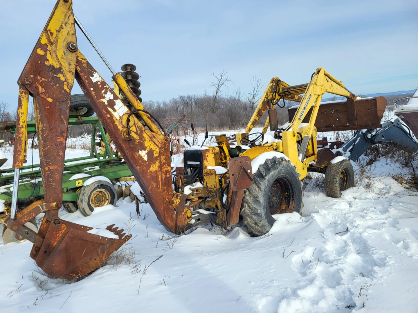 John Deere Diesel Tractor and Backhoe Loader