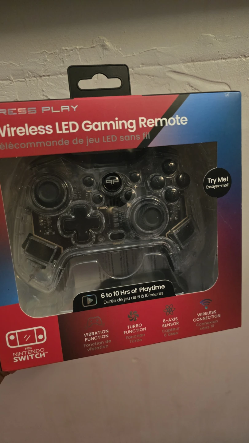 New Press Play Wireless LED Gaming Remote for Nintendo Switch
