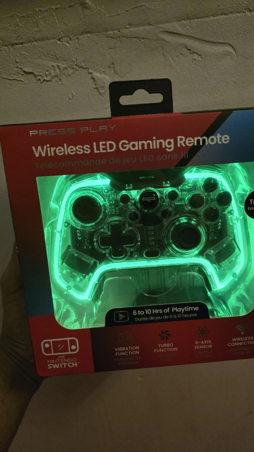 New Press Play Wireless LED Gaming Remote for Nintendo Switch - photo 2